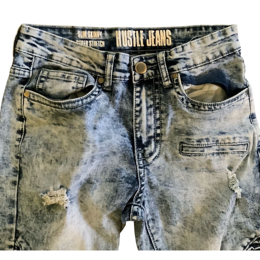 HUSTLE JEANS Men's 30 Slim Skinny Super Stretch - Picture 4 of 10